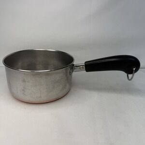 Revere Ware 1 Quart Stainless Sauce Pan‎ Pot Copper Bottom USA Clinton No Lid